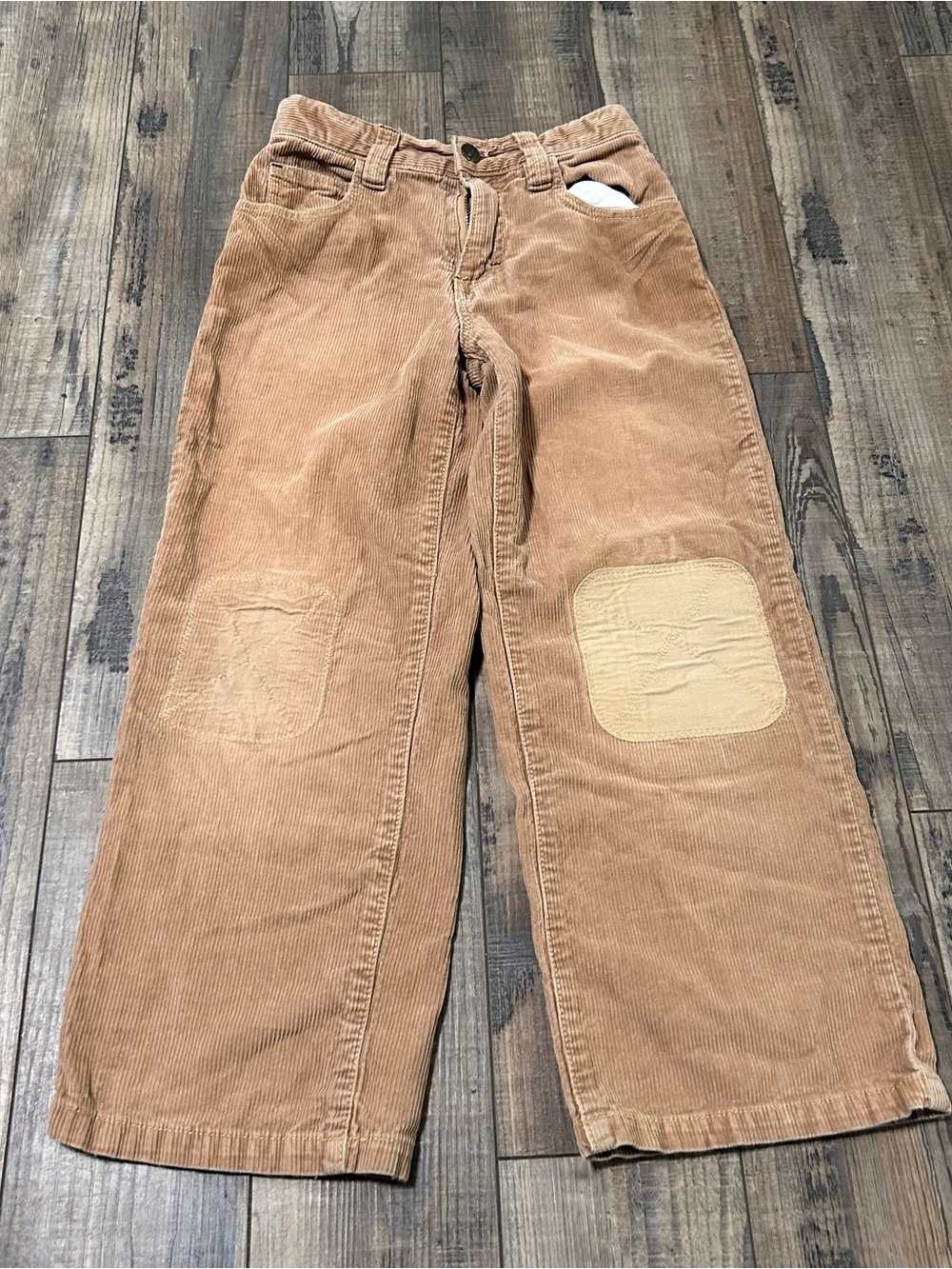 Mini Boden Size 7-8 Tan Khaki Corduroy Pants Patchwork